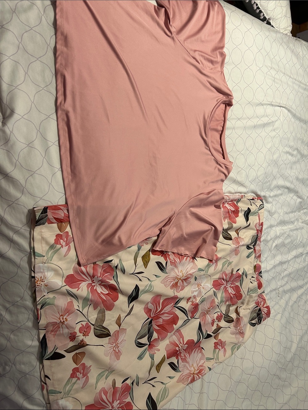 SHEIN Blush Pink Floral Skirt Set - Pink Top & Floral Midi Skirt